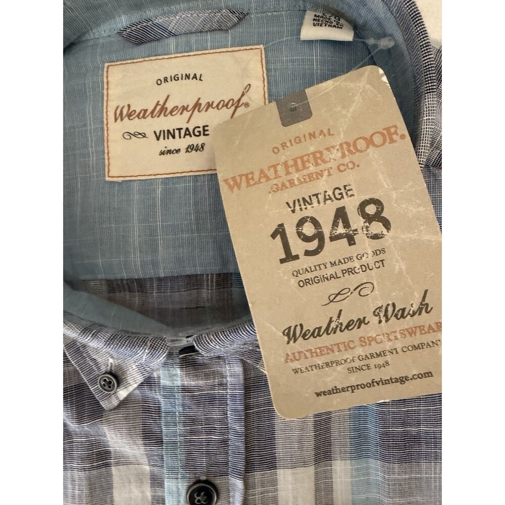 Original Weatherproof Vintage Men's Plaid Button Down Shirt Size L NWT Lot 2 SS - Picture 5 of 6